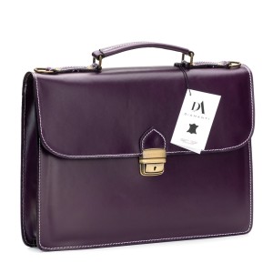 Servieta din piele naturala DiAmanti Trani Violet